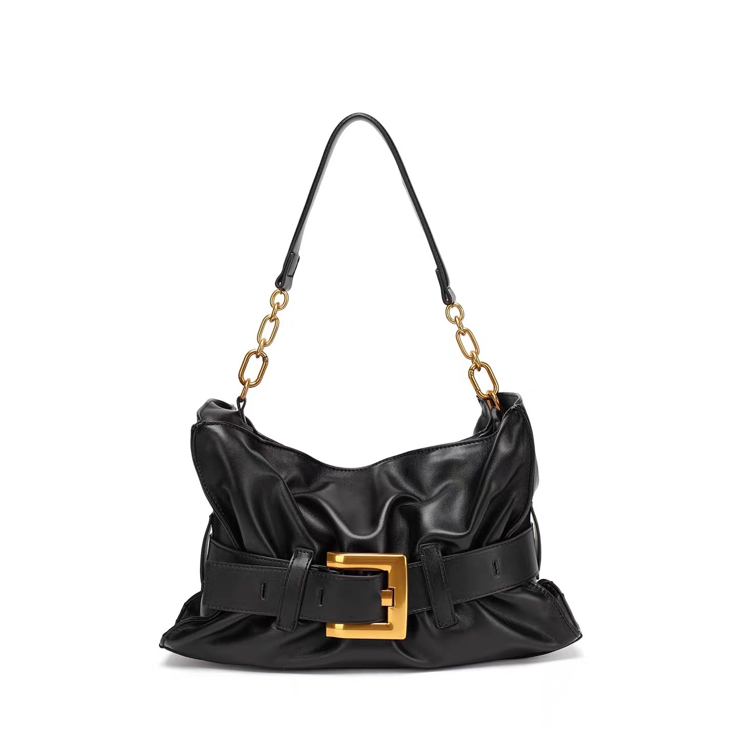 #119 Ruffle Buckle Cloud Satchel