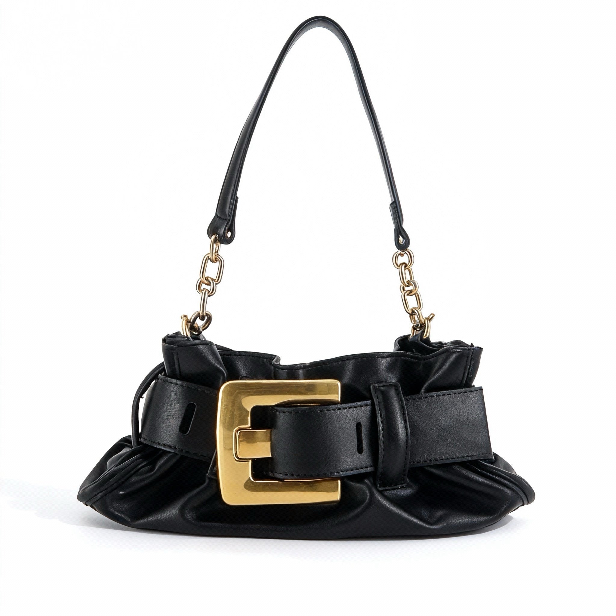 #119 Ruffle Buckle Cloud Satchel